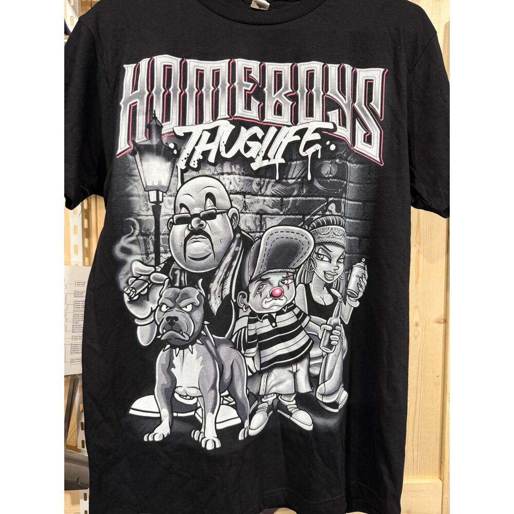 Chicano-Style Graphic T-Shirt - Thug Life Large